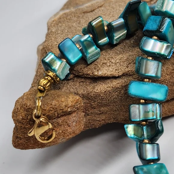 FP Ariana Ost Rare Designer Necklace Natural Coral Pearl Mother Of Pearl Stone - Picture 6 of 15